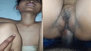 College girl sex tight hairy pussy fucking by her bf