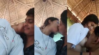Boobs sucking of hot sexy desi girl kissing and sucking outdoor